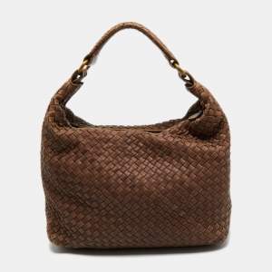 Pre Owned Bottega Veneta Brown Intrecciato Leather Hobo