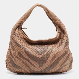 Pre Owned Bottega Veneta Beige Intrecciato Leather Hobo 