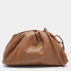 Pre Owned Bottega Veneta Brown Leather Mini The Pouch Clutch Bag