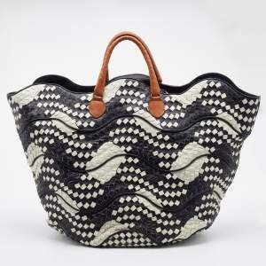 Pre Owned Bottega Veneta Monochrome Intrecciato Leather Basket Tote