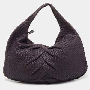 Pre Owned Bottega Veneta Purple Intrecciato Leather Hobo