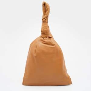 Pre Owned Bottega Veneta Tan Leather BV Knotted Twist Clutch