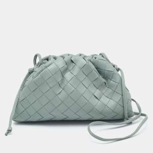 Pre Owned Bottega Veneta Mint Green Leather Mini The Pouch Bag