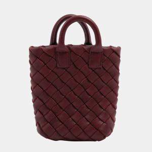 Pre Owned Bottega Veneta Intrecciato Charm Leather Bordeaux