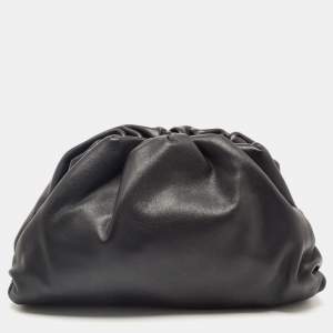Pre Owned Bottega Veneta Black Leather Teen Pouch Clutch