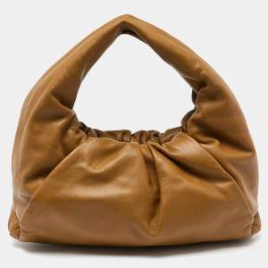 Pre Owned Bottega Veneta Brown Leather Medium The Shoulder Pouch Bag
