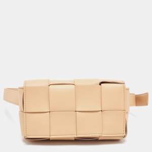 Bottega Veneta Beige Intrecciato Leather Mini Cassette Belt Bag