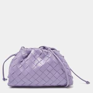 Bottega Veneta Purple Intrecciato Leather Mini The Pouch Bag