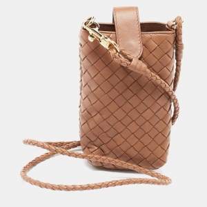 Bottega Veneta Brown Intrecciato Leather Phone Bag