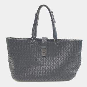 Bottega Veneta Black Leather Mesh Tote Bag