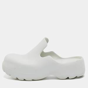 Bottega Veneta White Rubber Mule Sandals Size 43 