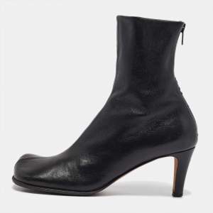 Bottega Veneta Black Leather Ankle Length Boots Size 39