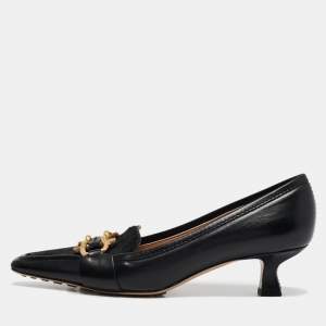Bottega Veneta Black Calf Hair and Leather BV Madame Pumps Size 38.5