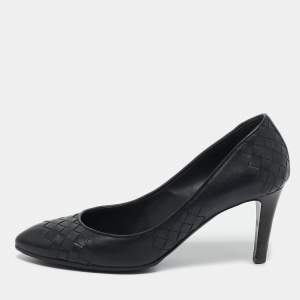 Bottega Veneta Black Intrecciato Leather Pumps Size 36.5