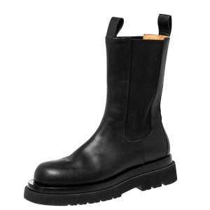 Pre Owned Bottega Veneta Back Leather Ankle Boots Size 40