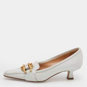 Bottega Veneta White Leather Madame Pumps Size 35