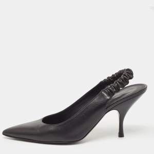 Bottega Veneta Black Leather Slingback Pumps Size 38