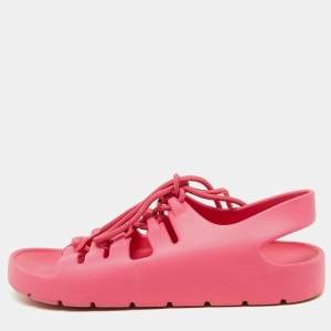 Bottega Veneta Pink Rubber Jelly Sandals Size 37