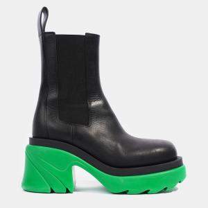 Bottega Veneta Flash Boot Black / Green Leather EU 39.5 UK 6.5