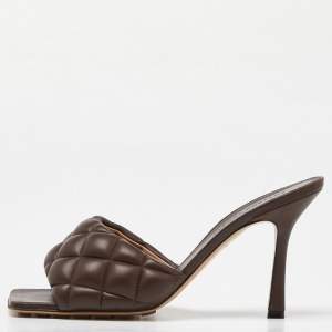 Bottega Veneta Brown Quilted Leather Lido Slide Sandals Size 39