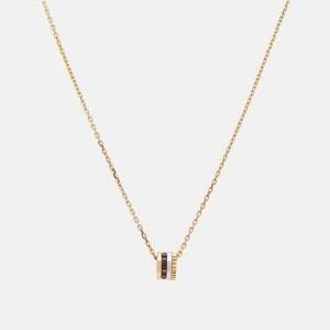 Boucheron Quatre Classique Diamond PVD 18k Three Tone Gold Mini Pendant Necklace