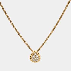 Boucheron Serpent Boheme S Motif Diamond 18k Yellow Gold Necklace