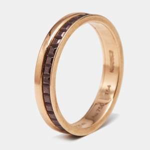 Boucheron Quatre Classique Brown PVD 18k Rose Gold Wedding Band Ring Size 54