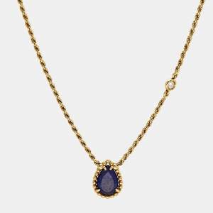 Pre Owned Boucheron Serpent Boheme XS Lapis Lazuli Diamond Yellow Gold Necklace