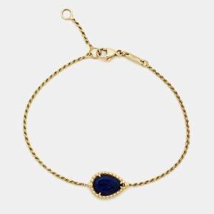 Pre Owned Boucheron Serpent Boheme Lapis Lazuli 18k Yellow Gold Bracelet
