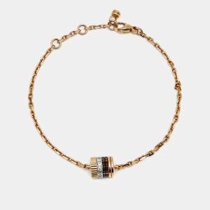 Pre Owned Boucheron Quatre Classique PVD Diamonds 18k Three Tone Gold Bracelet