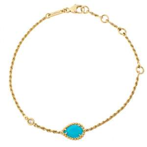 Boucheron Serpent Boheme Turquoise Diamond 18K Yellow Gold Bracelet