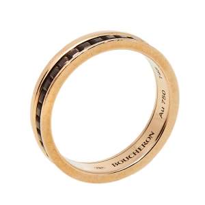 Boucheron Quatre Classique Brown PVD 18K Rose Gold Wedding Band Ring Size 48