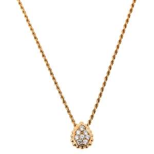 Boucheron Serpent Boheme Diamond 18K Rose Gold XS Motif Necklace 