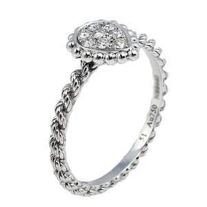 Boucheron Serpent Boheme DIamond 18K White Gold XS Motif Ring Size 51