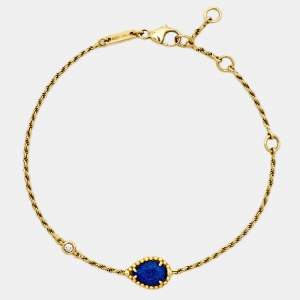 Boucheron Serpent Boheme Lapis Lazuli Diamond 18k Yellow Gold Bracelet