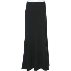 مملوكة مسبقًا Boutique Moschino Black Crepe Maxi Skirt M