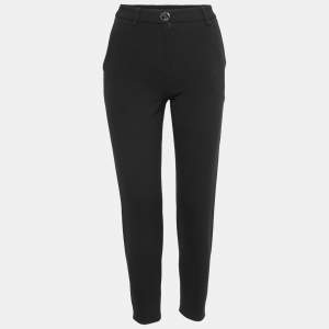 Boutique Moschino Black Crepe Slim Fit Pants S