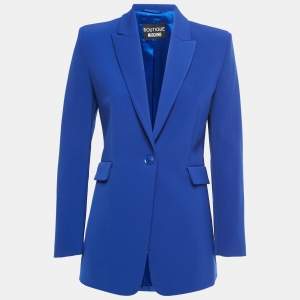Pre Owned Boutique Moschino Blue Crepe Single-Breasted Blazer S