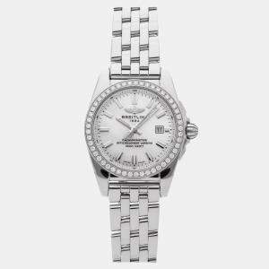 Pre Owned Pre-Owned Breitling Galactic 29 A7234853/A784 White Quartz Stainless Steel Men's Wristwatch 29 mm