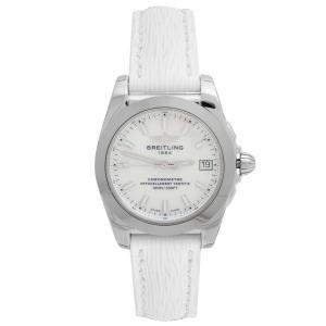 Breitling MOP Stainless Steel Leather Galactic W7433012/A779 Women's Wristwatch 36 MM