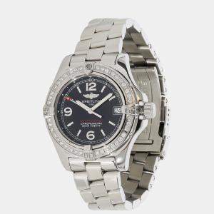 Breitling Black Diamond Stainless Steel Colt Oceane A7738053/B785 Quartz Women's Wristwatch 33 mm