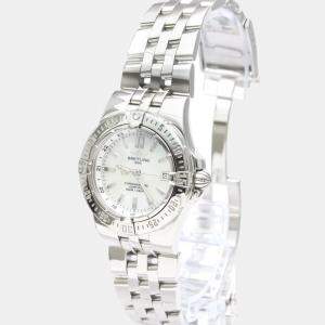 Breitling White Shell Stainless Steel Starliner A71340 Quartz Women's Wristwatch 30 mm