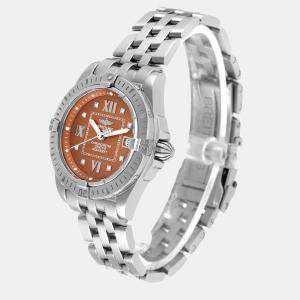 Breitling Bronze Diamond Stainless Steel Galactic A71356 Quartz Women's Wristwatch 32 mm