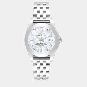 Breitling Mother of Pearl Stainless Steel Galactic Quartz Women's Wristwatch 29 mm