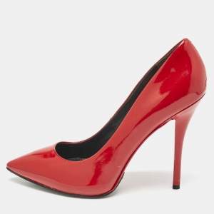 Brian Atwood Red Patent Leather Pointed Toe Pumps Size 39