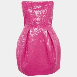 Bronx & Banco Pink Sequin Strapless Corset Maraya Mini Dress S