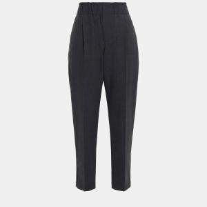 Brunello Cucinelli Grey Virgin Wool Tapered Pants Size 38