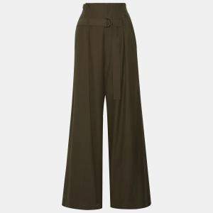 Brunello Cucinelli Green Wool-Blend Trousers IT 44