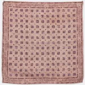 Brunello Cucinelli Pink Printed Wool Handkerchief