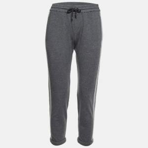Brunello Cucinelli Grey Cotton Knit Trackpants XS